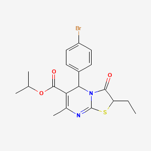 propan-2-yl 5-(4-bromophenyl)-2-ethyl-7-methyl-3-oxo-2,3-dihydro-5H-[1,3]thiazolo[3,2-a]pyrimidine-6-carboxylate