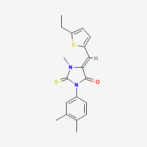 (5Z)-3-(3,4-dimethylphenyl)-5-[(5-ethylthiophen-2-yl)methylidene]-1-methyl-2-sulfanylideneimidazolidin-4-one