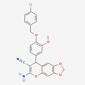 6-amino-8-{4-[(4-chlorobenzyl)oxy]-3-methoxyphenyl}-8H-[1,3]dioxolo[4,5-g]chromene-7-carbonitrile