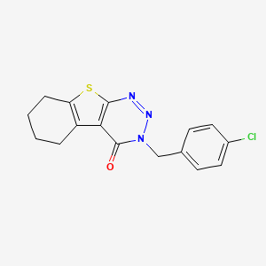 molecular formula C16H14ClN3OS B11590136 3-(4-chlorobenzyl)-5,6,7,8-tetrahydro[1]benzothieno[2,3-d][1,2,3]triazin-4(3H)-one 