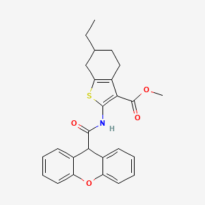 molecular formula C26H25NO4S B11590141 methyl 6-ethyl-2-[(9H-xanthen-9-ylcarbonyl)amino]-4,5,6,7-tetrahydro-1-benzothiophene-3-carboxylate 