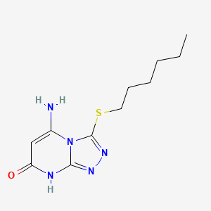 5-amino-3-hexylsulfanyl-1H-[1,2,4]triazolo[4,3-a]pyrimidin-7-one