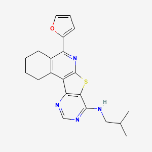 8-(furan-2-yl)-N-(2-methylpropyl)-11-thia-9,14,16-triazatetracyclo[8.7.0.02,7.012,17]heptadeca-1,7,9,12,14,16-hexaen-13-amine