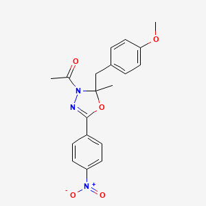 1-[2-[(4-Methoxyphenyl)methyl]-2-methyl-5-(4-nitrophenyl)-1,3,4-oxadiazol-3-yl]ethanone