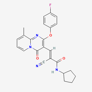 (2E)-2-cyano-N-cyclopentyl-3-[2-(4-fluorophenoxy)-9-methyl-4-oxo-4H-pyrido[1,2-a]pyrimidin-3-yl]prop-2-enamide