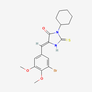 molecular formula C18H21BrN2O3S B11590211 (5Z)-5-[(3-bromo-4,5-dimethoxyphenyl)methylidene]-3-cyclohexyl-2-sulfanylideneimidazolidin-4-one 