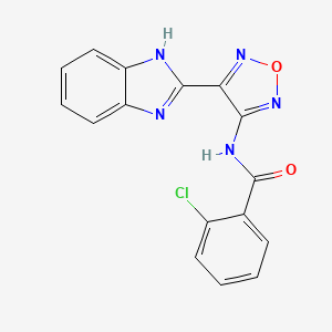 molecular formula C16H10ClN5O2 B11590267 N-[4-(1H-benzimidazol-2-yl)-1,2,5-oxadiazol-3-yl]-2-chlorobenzamide 