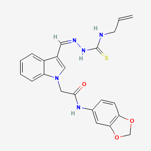 N-(1,3-benzodioxol-5-yl)-2-(3-{(Z)-[2-(prop-2-en-1-ylcarbamothioyl)hydrazinylidene]methyl}-1H-indol-1-yl)acetamide