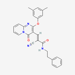 (2E)-2-cyano-3-[2-(3,5-dimethylphenoxy)-4-oxo-4H-pyrido[1,2-a]pyrimidin-3-yl]-N-(2-phenylethyl)prop-2-enamide