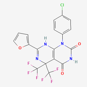 1-(4-chlorophenyl)-7-(furan-2-yl)-4-hydroxy-5,5-bis(trifluoromethyl)-5,8-dihydropyrimido[4,5-d]pyrimidin-2(1H)-one