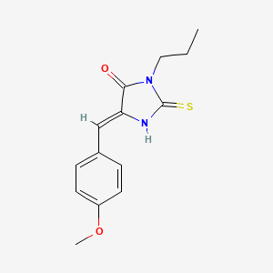 (5Z)-5-[(4-methoxyphenyl)methylidene]-3-propyl-2-sulfanylideneimidazolidin-4-one