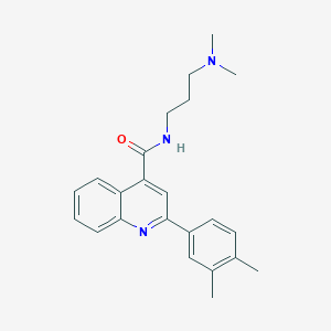 molecular formula C23H27N3O B11590307 N-[3-(dimethylamino)propyl]-2-(3,4-dimethylphenyl)quinoline-4-carboxamide 