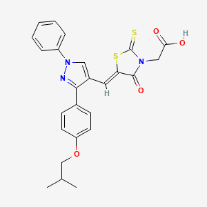 ((5Z)-5-{[3-(4-isobutoxyphenyl)-1-phenyl-1H-pyrazol-4-yl]methylene}-4-oxo-2-thioxo-1,3-thiazolidin-3-yl)acetic acid