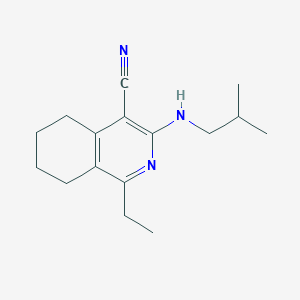 molecular formula C16H23N3 B11590325 1-Ethyl-3-[(2-methylpropyl)amino]-5,6,7,8-tetrahydroisoquinoline-4-carbonitrile 