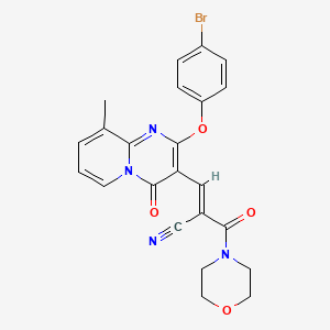 molecular formula C23H19BrN4O4 B11590329 (2E)-3-[2-(4-bromophenoxy)-9-methyl-4-oxo-4H-pyrido[1,2-a]pyrimidin-3-yl]-2-(morpholin-4-ylcarbonyl)prop-2-enenitrile 