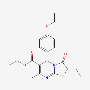 isopropyl 5-(4-ethoxyphenyl)-2-ethyl-7-methyl-3-oxo-2,3-dihydro-5H-[1,3]thiazolo[3,2-a]pyrimidine-6-carboxylate