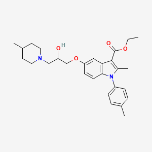 ethyl 5-[2-hydroxy-3-(4-methylpiperidin-1-yl)propoxy]-2-methyl-1-(4-methylphenyl)-1H-indole-3-carboxylate