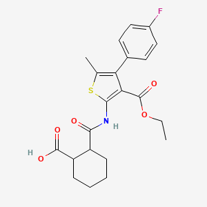 2-{[3-(Ethoxycarbonyl)-4-(4-fluorophenyl)-5-methylthiophen-2-yl]carbamoyl}cyclohexanecarboxylic acid