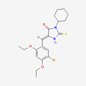 molecular formula C20H25BrN2O3S B11590387 (5Z)-5-[(5-bromo-2,4-diethoxyphenyl)methylidene]-3-cyclohexyl-2-sulfanylideneimidazolidin-4-one 