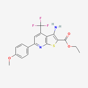 Ethyl 3-amino-6-(4-methoxyphenyl)-4-(trifluoromethyl)thieno[2,3-b]pyridine-2-carboxylate