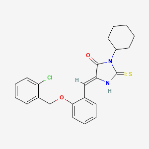 (5Z)-5-{2-[(2-chlorobenzyl)oxy]benzylidene}-3-cyclohexyl-2-thioxoimidazolidin-4-one