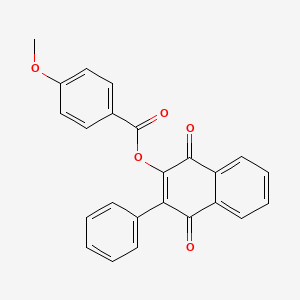 molecular formula C24H16O5 B11590415 1,4-Dioxo-3-phenyl-1,4-dihydronaphthalen-2-yl 4-methoxybenzoate 