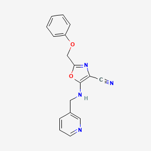 molecular formula C17H14N4O2 B11590435 2-(Phenoxymethyl)-5-[(pyridin-3-ylmethyl)amino]-1,3-oxazole-4-carbonitrile 