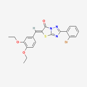 molecular formula C21H18BrN3O3S B11590449 (5Z)-2-(2-bromophenyl)-5-(3,4-diethoxybenzylidene)[1,3]thiazolo[3,2-b][1,2,4]triazol-6(5H)-one 