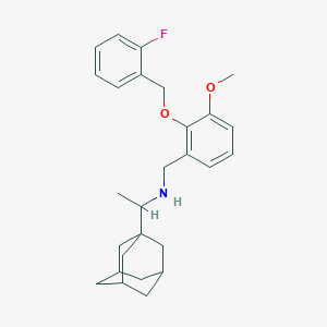 molecular formula C27H34FNO2 B11590457 [1-(Adamantan-1-YL)ethyl]({2-[(2-fluorophenyl)methoxy]-3-methoxyphenyl}methyl)amine 