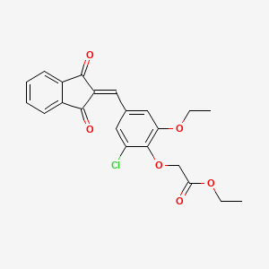 ethyl {2-chloro-4-[(1,3-dioxo-1,3-dihydro-2H-inden-2-ylidene)methyl]-6-ethoxyphenoxy}acetate