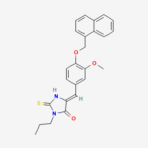 molecular formula C25H24N2O3S B11590478 (5Z)-5-[3-methoxy-4-(naphthalen-1-ylmethoxy)benzylidene]-3-propyl-2-thioxoimidazolidin-4-one 