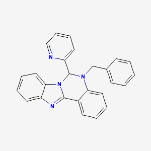 molecular formula C26H20N4 B11590489 5-benzyl-6-pyridin-2-yl-6H-benzimidazolo[1,2-c]quinazoline 