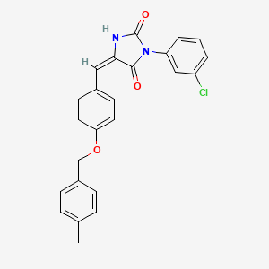 (5E)-3-(3-chlorophenyl)-5-{4-[(4-methylbenzyl)oxy]benzylidene}imidazolidine-2,4-dione