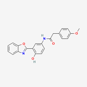 molecular formula C22H18N2O4 B11590502 N-[3-(1,3-benzoxazol-2-yl)-4-hydroxyphenyl]-2-(4-methoxyphenyl)acetamide 