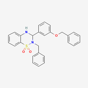 2-benzyl-3-[3-(benzyloxy)phenyl]-3,4-dihydro-2H-1,2,4-benzothiadiazine 1,1-dioxide