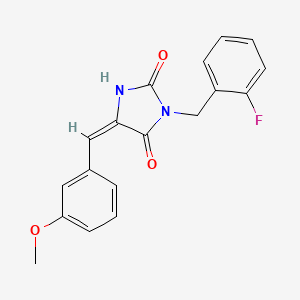 (5E)-3-(2-fluorobenzyl)-5-(3-methoxybenzylidene)imidazolidine-2,4-dione