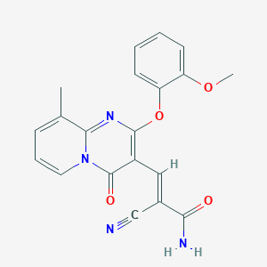 (2E)-2-cyano-3-[2-(2-methoxyphenoxy)-9-methyl-4-oxo-4H-pyrido[1,2-a]pyrimidin-3-yl]prop-2-enamide