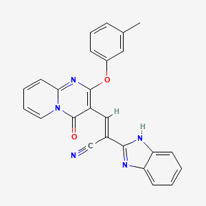 molecular formula C25H17N5O2 B11590577 (2E)-2-(1H-benzimidazol-2-yl)-3-[2-(3-methylphenoxy)-4-oxo-4H-pyrido[1,2-a]pyrimidin-3-yl]prop-2-enenitrile 