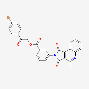 molecular formula C27H17BrN2O5 B11590580 2-(4-bromophenyl)-2-oxoethyl 3-(4-methyl-1,3-dioxo-1,3-dihydro-2H-pyrrolo[3,4-c]quinolin-2-yl)benzoate 