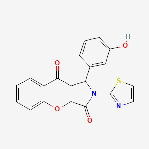 molecular formula C20H12N2O4S B11590582 1-(3-Hydroxyphenyl)-2-(1,3-thiazol-2-yl)-1,2-dihydrochromeno[2,3-c]pyrrole-3,9-dione 