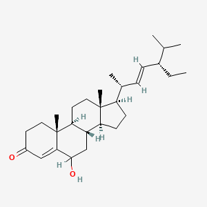 molecular formula C29H46O2 B1159059 (8S,9S,10R,13R,14S,17R)-17-[(E,2R,5S)-5-乙基-6-甲基庚-3-烯-2-基]-6-羟基-10,13-二甲基-1,2,6,7,8,9,11,12,14,15,16,17-十二氢环戊[a]菲并蒽-3-酮 CAS No. 36450-01-8