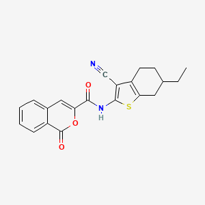 N-(3-cyano-6-ethyl-4,5,6,7-tetrahydro-1-benzothiophen-2-yl)-1-oxo-1H-isochromene-3-carboxamide