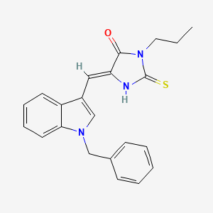 molecular formula C22H21N3OS B11590600 (5Z)-5-[(1-benzyl-1H-indol-3-yl)methylidene]-3-propyl-2-thioxoimidazolidin-4-one 