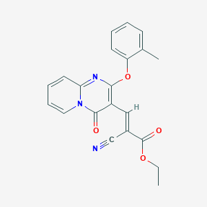 molecular formula C21H17N3O4 B11590627 ethyl (2E)-2-cyano-3-[2-(2-methylphenoxy)-4-oxo-4H-pyrido[1,2-a]pyrimidin-3-yl]prop-2-enoate 