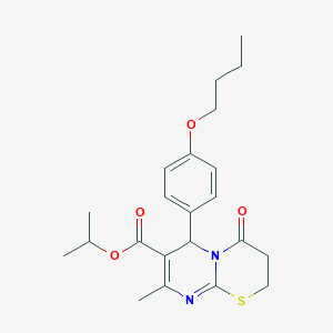 propan-2-yl 6-(4-butoxyphenyl)-8-methyl-4-oxo-2H,3H,4H,6H-pyrimido[2,1-b][1,3]thiazine-7-carboxylate