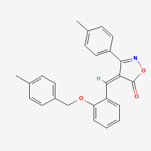 molecular formula C25H21NO3 B11590632 (4Z)-4-{2-[(4-methylbenzyl)oxy]benzylidene}-3-(4-methylphenyl)-1,2-oxazol-5(4H)-one 