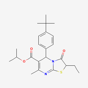 propan-2-yl 5-(4-tert-butylphenyl)-2-ethyl-7-methyl-3-oxo-2,3-dihydro-5H-[1,3]thiazolo[3,2-a]pyrimidine-6-carboxylate