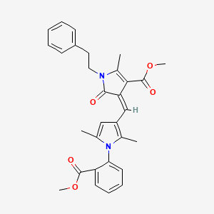 methyl (4Z)-4-({1-[2-(methoxycarbonyl)phenyl]-2,5-dimethyl-1H-pyrrol-3-yl}methylidene)-2-methyl-5-oxo-1-(2-phenylethyl)-4,5-dihydro-1H-pyrrole-3-carboxylate