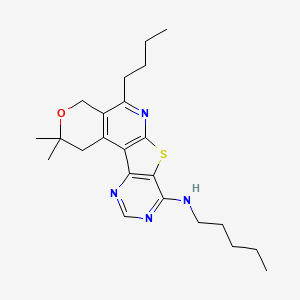 8-butyl-4,4-dimethyl-N-pentyl-5-oxa-11-thia-9,14,16-triazatetracyclo[8.7.0.02,7.012,17]heptadeca-1(10),2(7),8,12(17),13,15-hexaen-13-amine