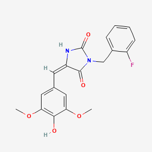 (5E)-3-(2-fluorobenzyl)-5-(4-hydroxy-3,5-dimethoxybenzylidene)imidazolidine-2,4-dione